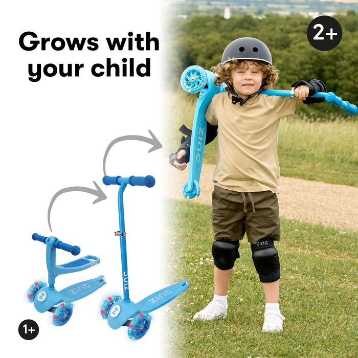 Zinc My First 3-in-1 Tri Scooter Blue deck platform