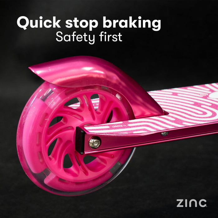 Zinc Identity 2.0 Folding Scooter Pink Purple rear footbrake