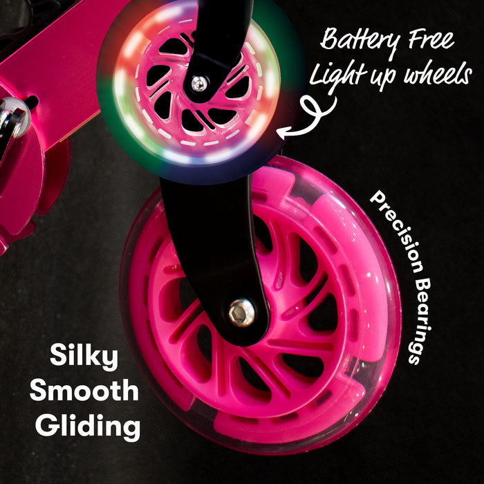 Zinc Identity 2.0 Folding Scooter Pink Purple light-up wheels