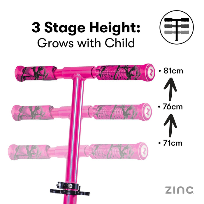 Zinc Identity 2.0 Folding Scooter Pink Purple adjustable height
