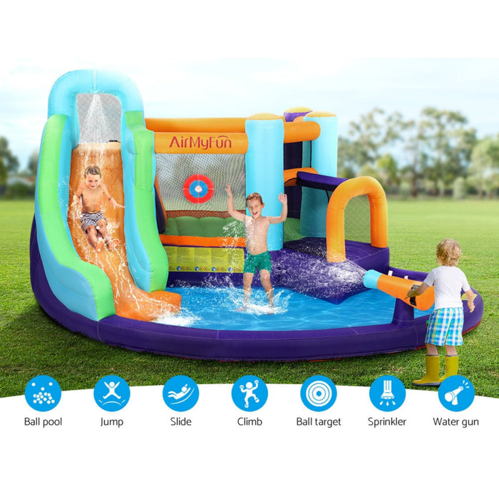 AirMyFun Inflatable Water Slide with Trampoline
