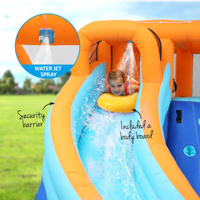 AirMyFun Kids Inflatable Double Slide Water Park
