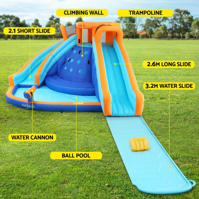 AirMyFun Kids Inflatable Double Slide Water Park
