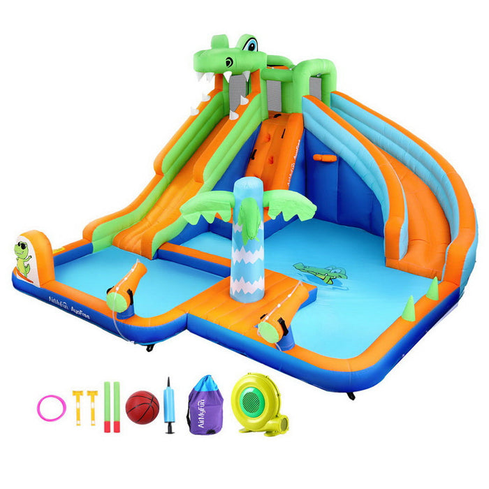 AirMyFun Kids Inflatable Pool with Double Slide