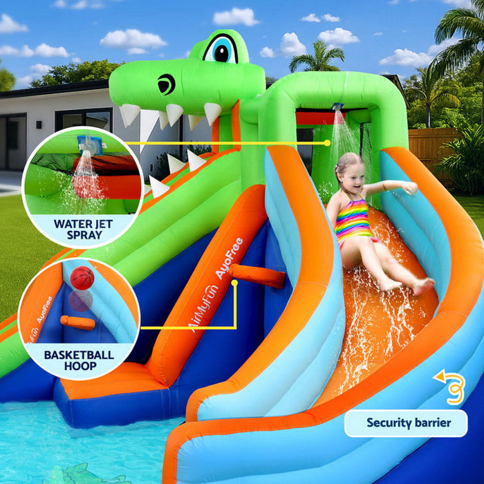 AirMyFun Kids Inflatable Pool with Double Slide