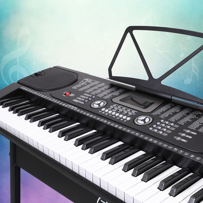 Alpha 61 Keys Electronic Piano Keyboard with Stand Beginner Black