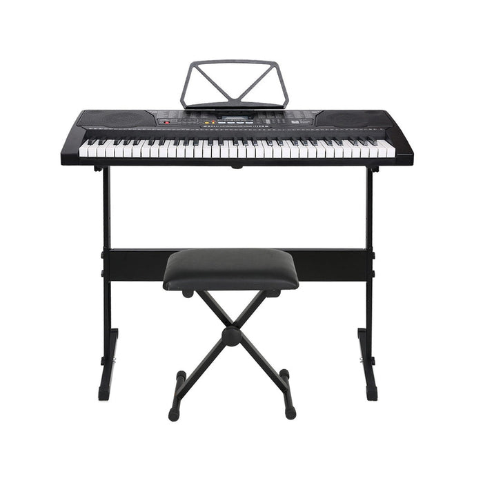 Alpha 61 Keys Electronic Piano Keyboard with Stand Stool Lighted