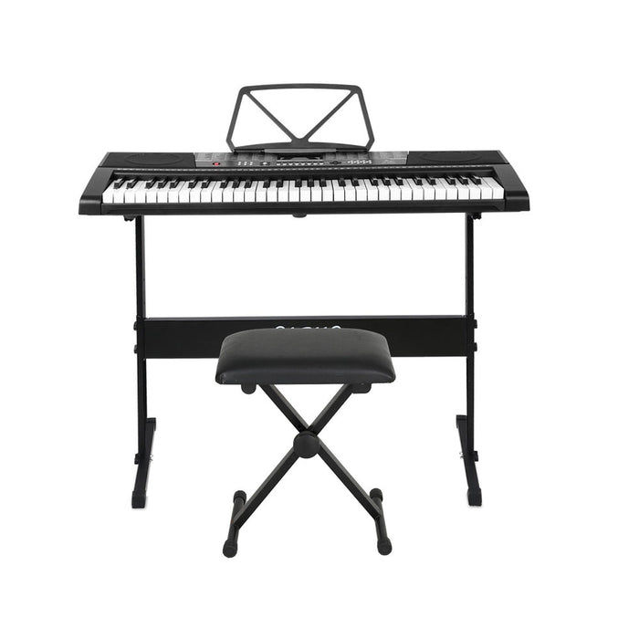 Alpha 61 Keys Electronic Piano Keyboard with Stand Stool Speaker