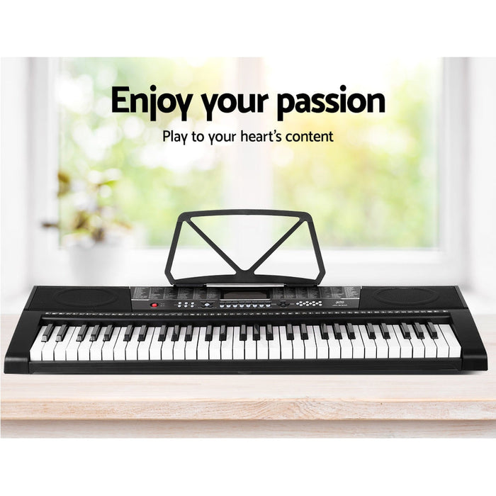 Alpha 61 Keys Electronic Piano Keyboard with Stand Stool Speaker