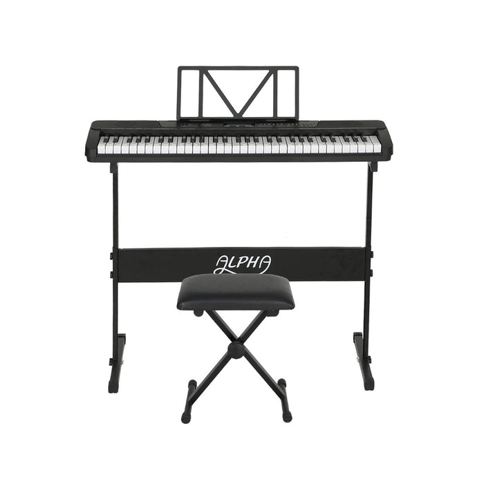 Alpha 61 Keys Electronic Piano Keyboard with Stand Stool Touch