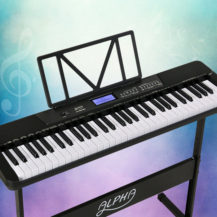 Alpha 61 Keys Electronic Piano Keyboard with Stand Touch Sensitive