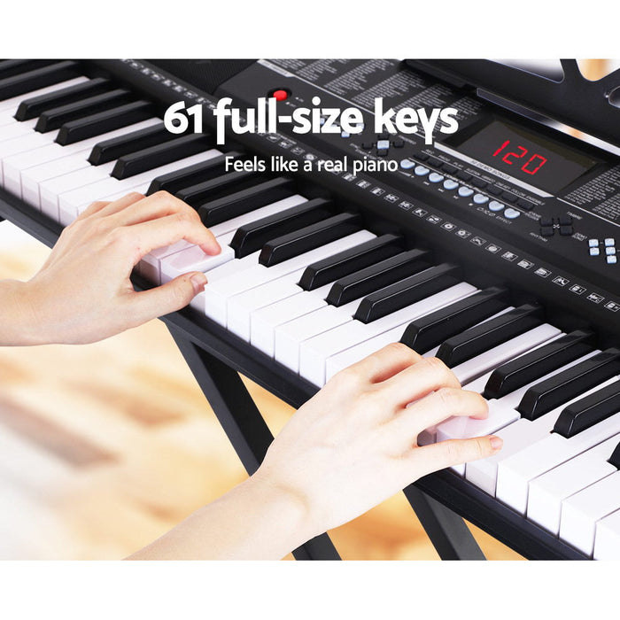 Alpha 61 Keys Electronic Piano with Stand Sound Speaker