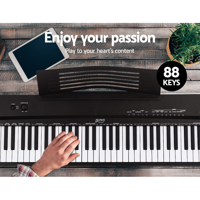 Alpha 88 Keys Electronic Piano Keyboard with Stand Stool Pedal