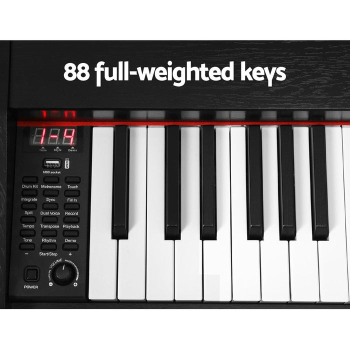 Alpha 88 Keys Electronic Piano Keyboard with Stand Stool Weighted