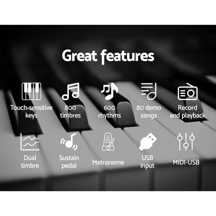 Alpha 88 Keys Electronic Piano Keyboard with Stand Stool Weighted