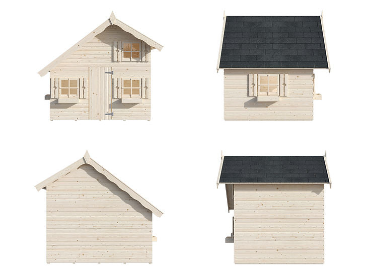 Tom 3.8 Wooden Cubby House with Mezzanine