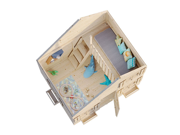 Tom 3.8 Wooden Cubby House with Mezzanine