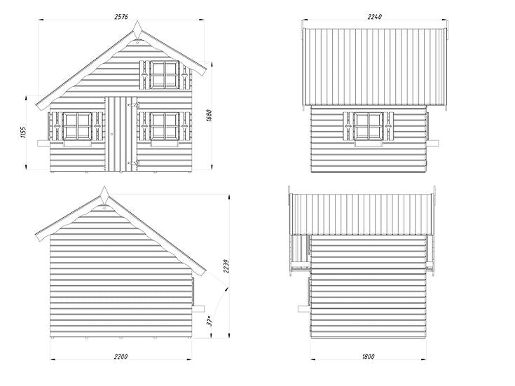 Tom 3.8 Wooden Cubby House with Mezzanine