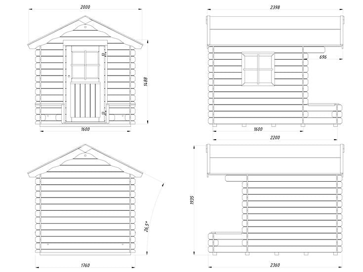 Sam 2.4 Wooden Cubby House with Terrace