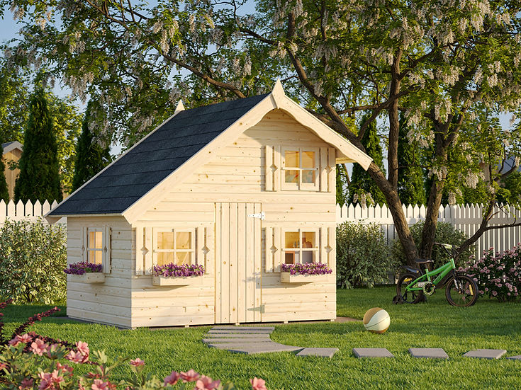 Tom 3.8 Wooden Cubby House with Mezzanine