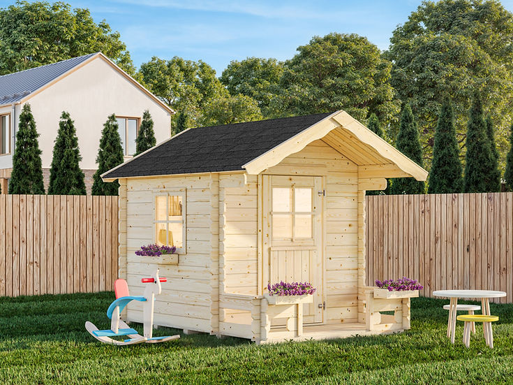 Sam 2.4 Wooden Cubby House with Terrace