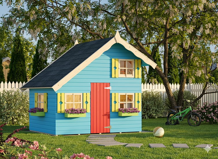 Tom 3.8 Wooden Cubby House with Mezzanine