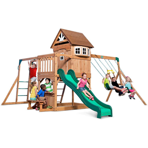 Backyard Discovery Montpelier All-In-One Kids Playground - Outdoor Play Equipment