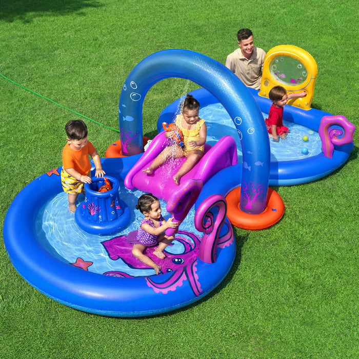 Bestway Kids Inflatable Play Splash Pool with Slide Ball
