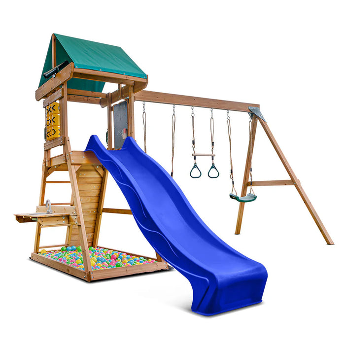 Birmingham Play Centre swing beam with two swings and trapeze bar