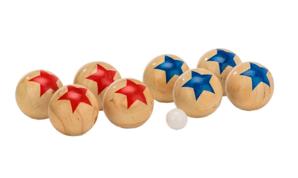 Deluxe 8 Wooden Ball Bocce Game Set