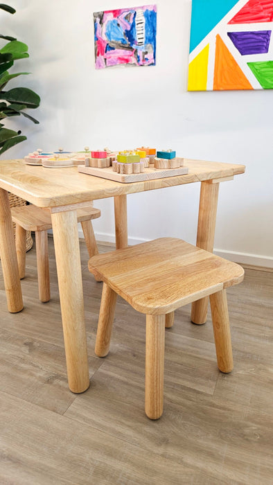Classic Square Table and 2 Stools