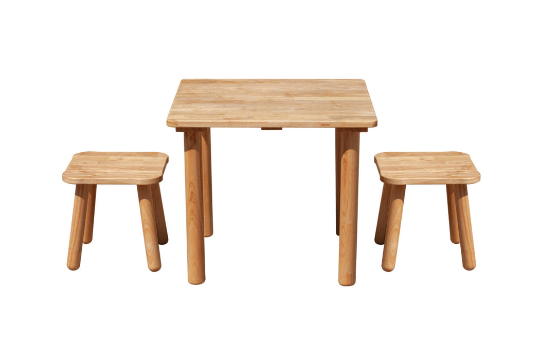 Classic Square Table and 2 Stools