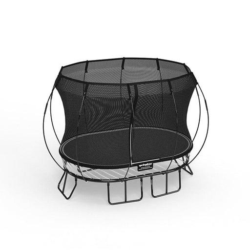 White background of the Compact Oval Springfree Trampoline