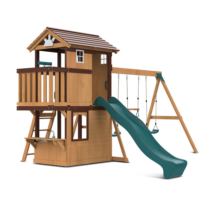 Darlington Play Centre hideaway mud kitchen and chalkboard