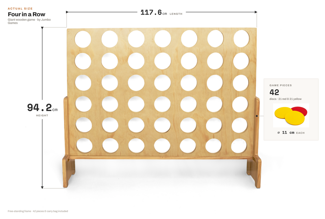 Jumbo Games Four in a Row: Giant Wooden Four-in-a-Row Game