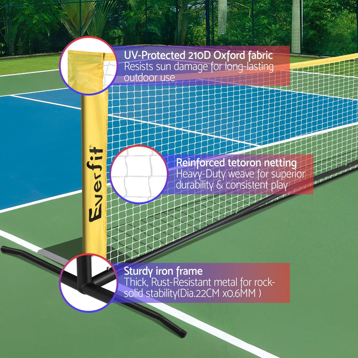 Everfit 10ft Portable Pickle Ball Net Adjustable Multi-Sport for Badminton Tennis Pickleball Volleyball