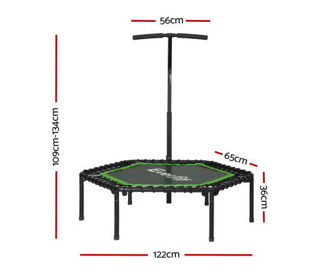 Everfit 48inch Hexagon Trampoline Kids Exercise Fitness Adjustable Handrail
