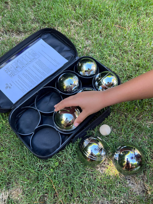 Deluxe 8 Metal Balls Bocce / Petanque Game Set