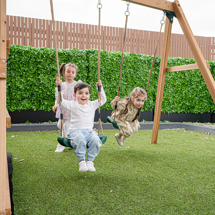 Greenvale Play Centre 2 position swing beam with two swings