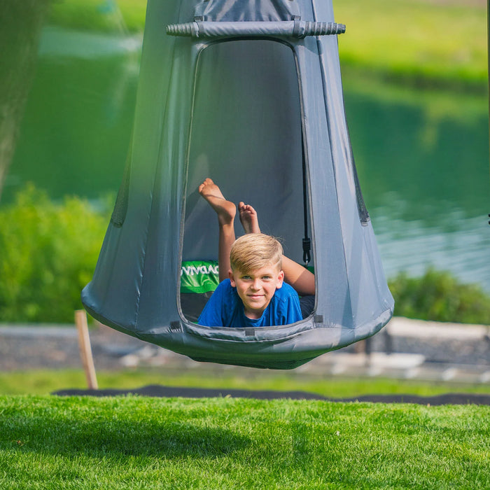 Hanging Round Swing with Tent by Gobaplay