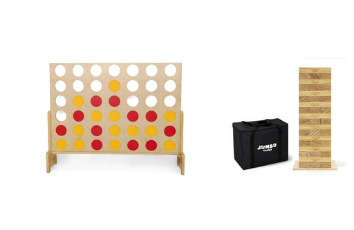 Family Games Pair: Jumbo Stack Tower and Giant Four in a Row