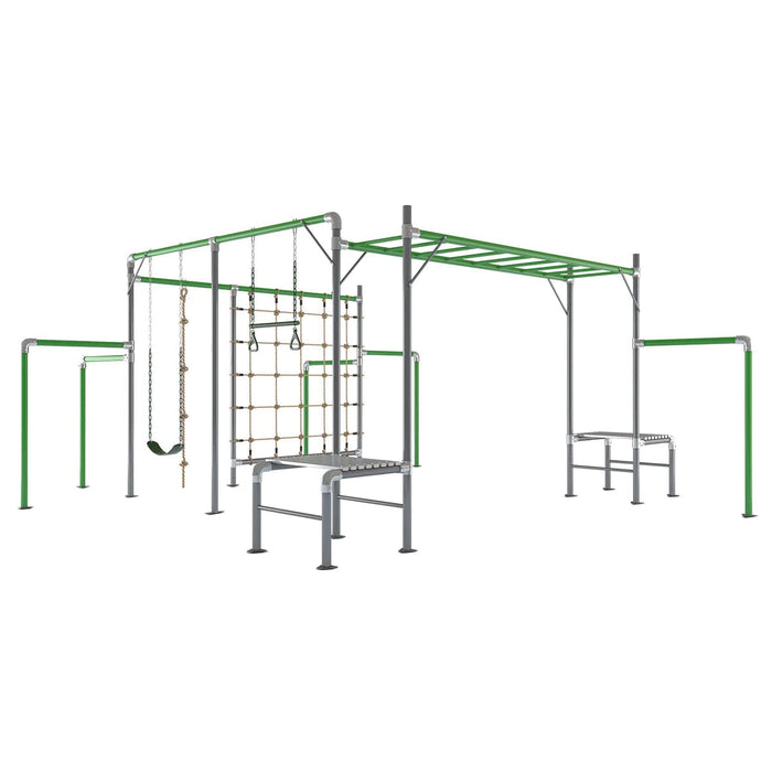 Junior Jungle Panama Monkey Bars Climbing Net and Swing - Swing Sets