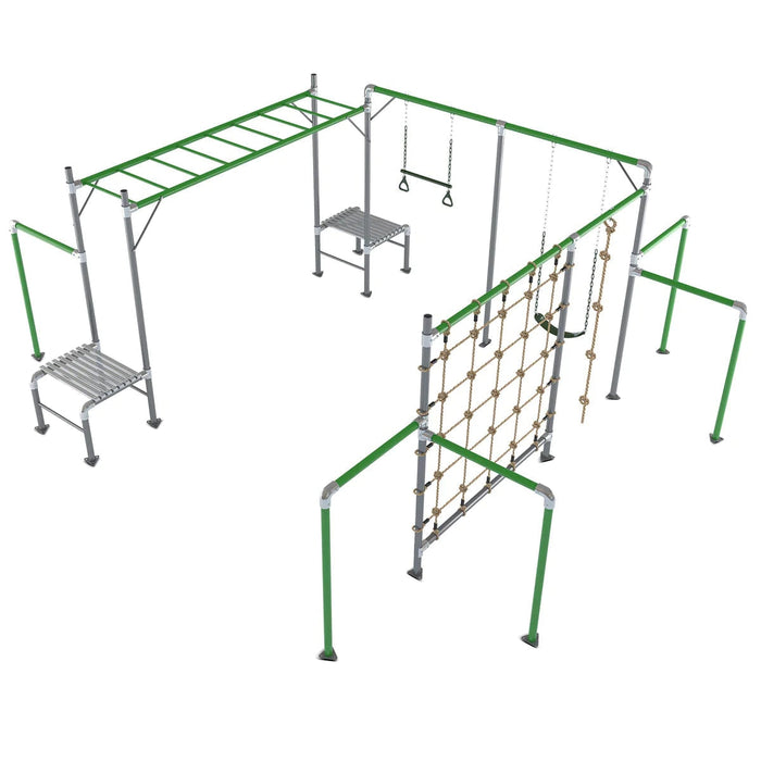 Junior Jungle Panama Monkey Bars Climbing Net and Swing - Swing Sets