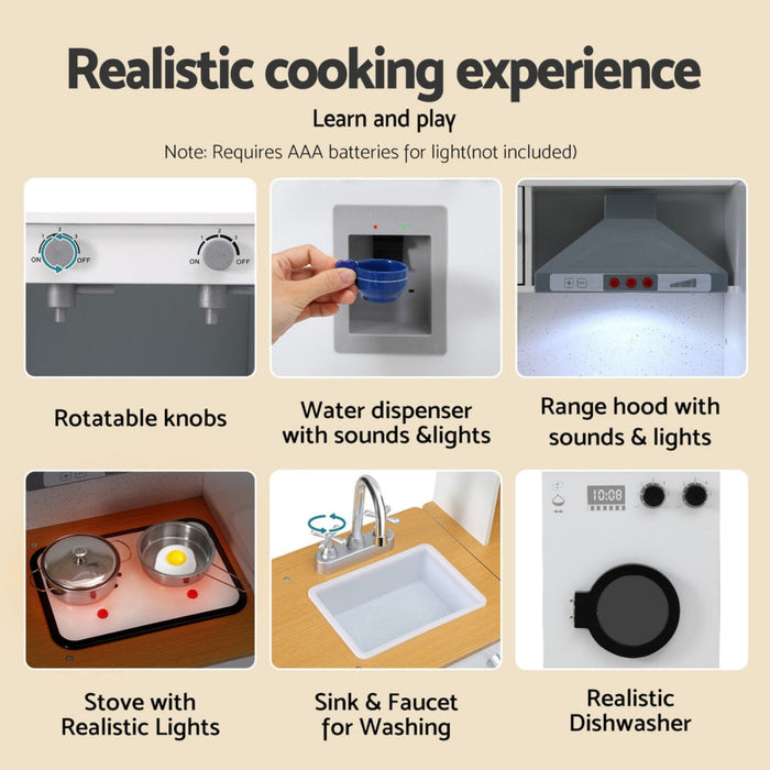 Keezi 2-Piece Kids Wooden Kitchen Set