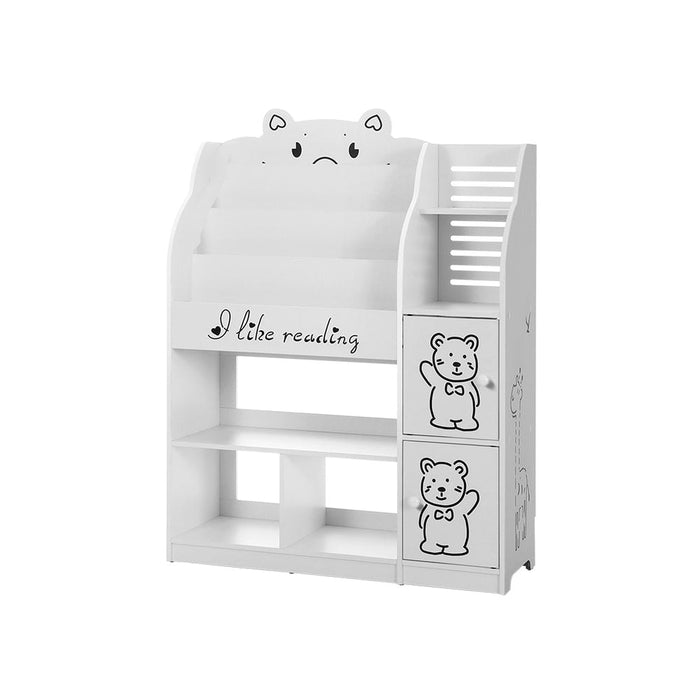 Keezi 4 Tiers White Kids Bookshelf and Storage Organiser - Baby & Kids > Kid’s Furniture