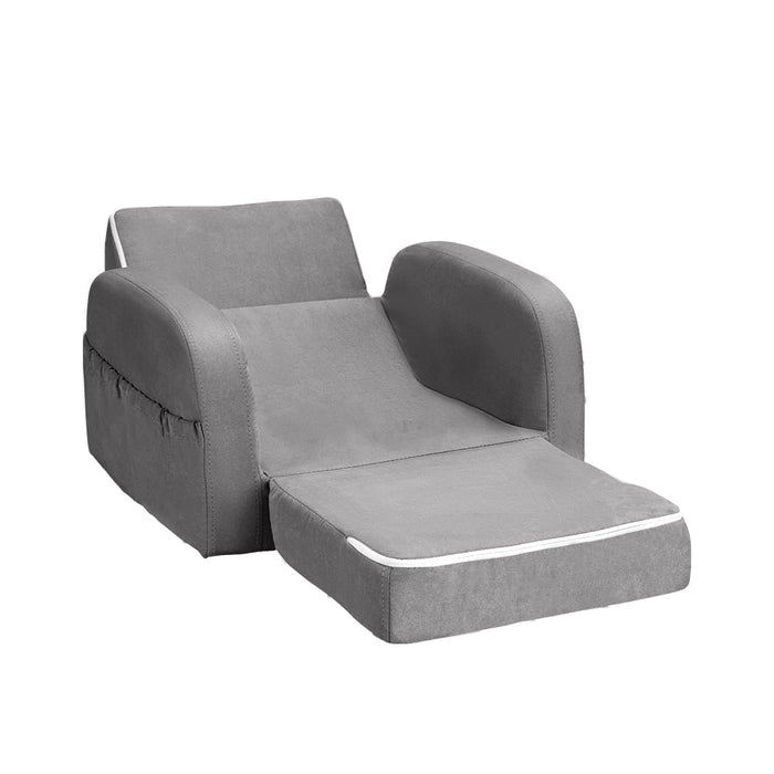 Keezi Flip Open Kids Sofa in Grey