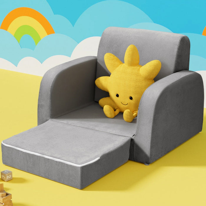 Keezi Flip Open Kids Sofa in Grey