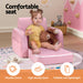 Keezi Flip Open Kids Sofa Pink side storage pocket