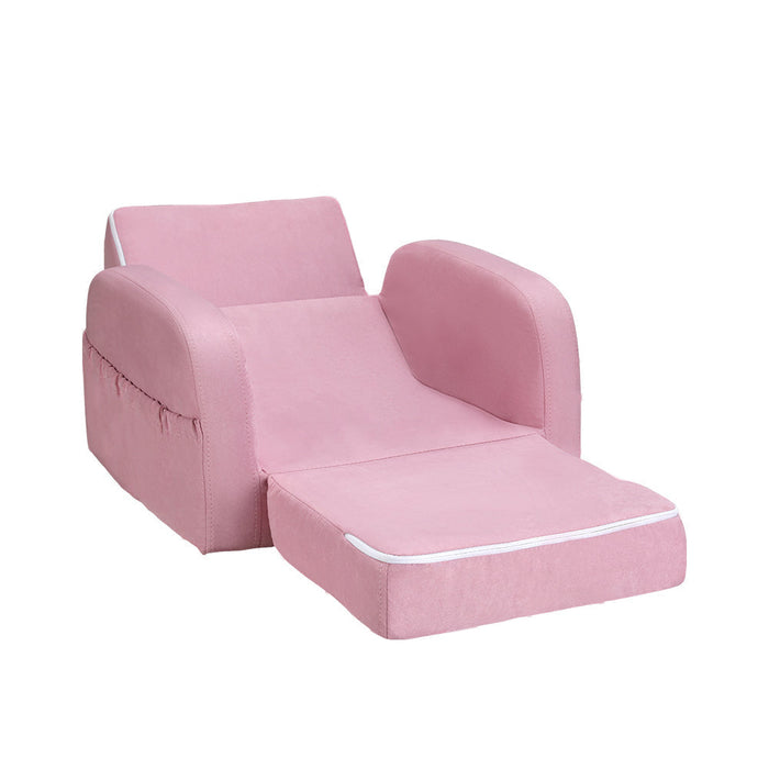 Keezi Flip Open Kids Sofa Pink foam padding and frame detail