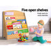 Keezi Kids 5 Tiers Organiser Bookshelf in Natural - Baby & Kids > Kid’s Furniture